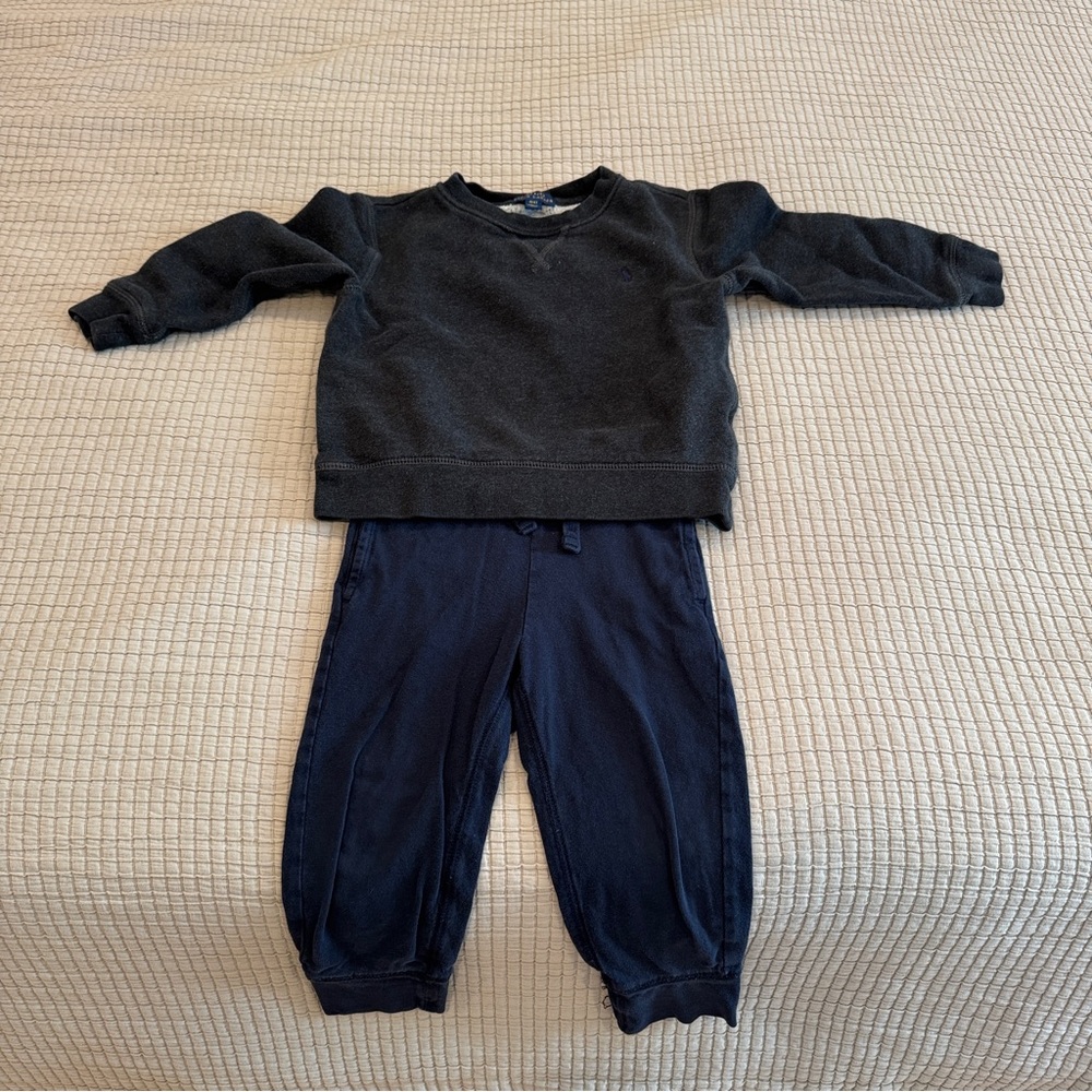 Ralph Lauren / Gap Toddler Boys Sweatshirt Jogger Set - Size 2-3